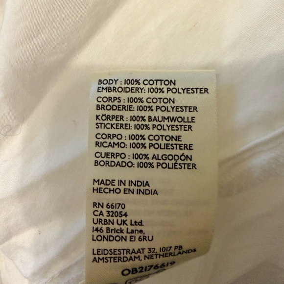 NWT!!  Beautiful Free People Frankie Ivory White Eyelet Blouse 100% Cotton - Picture 8 of 8